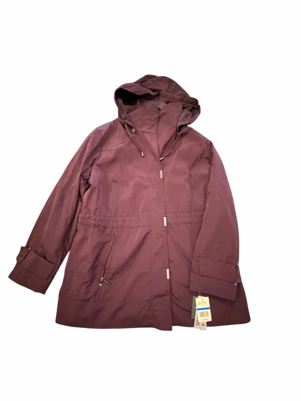 Gallery Woman Water Repellent Raincoat Jacket XL BlackBerry Purple NWT $210